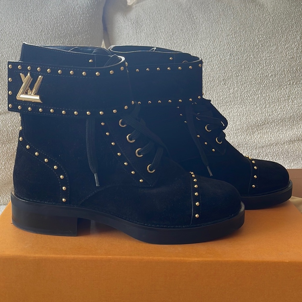 Black and Gold Louis Vuitton Boots
